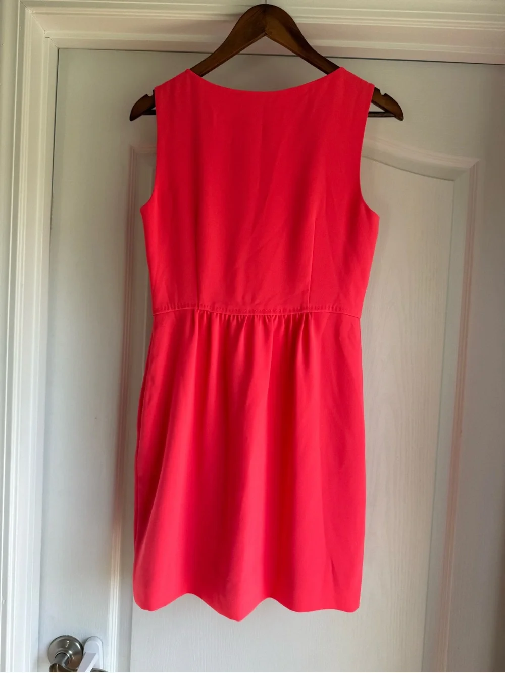 J. Crew Sleeveless Hot Coral Sheath Dress